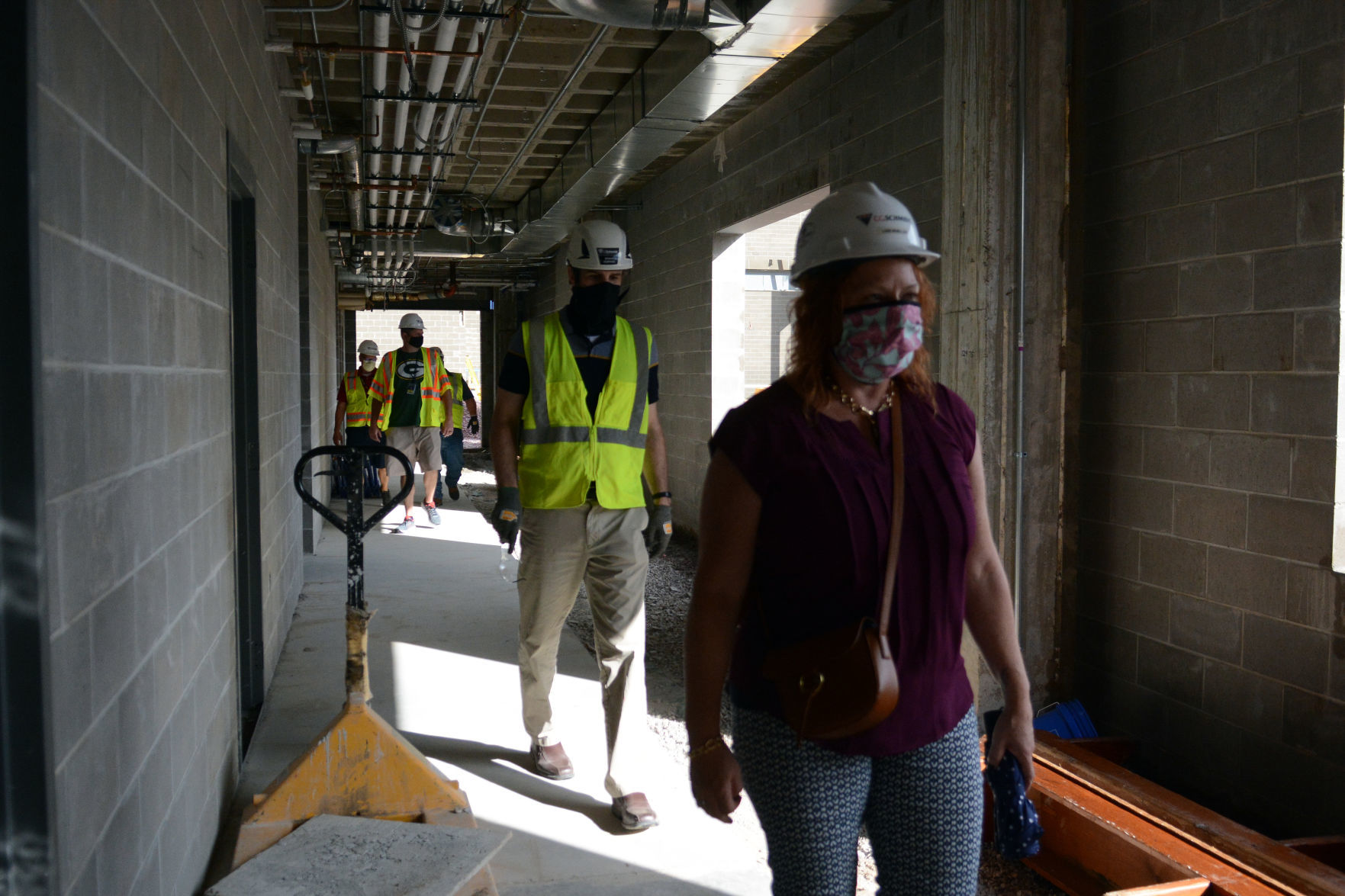 Baraboo middle school construction tour, June 23, 2020